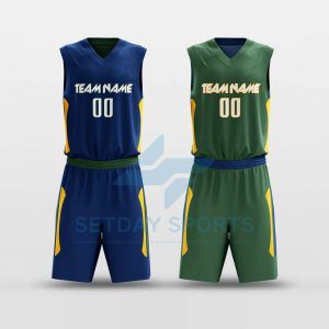 Custom Reversible Sublimated Basketball Jersey Set