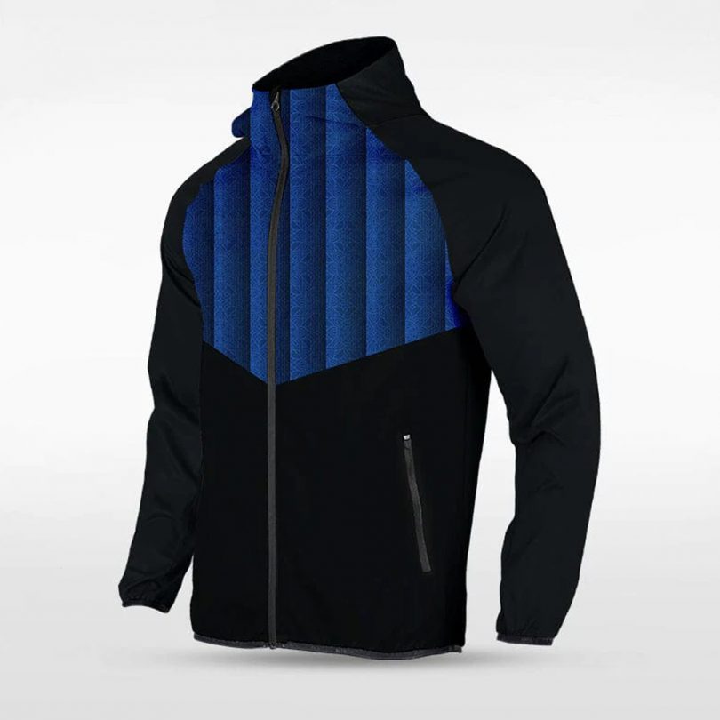 Customized Men's Sublimated Full-Zip Waterproof Windbreaker Jackets