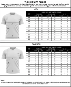T-shirt size chart