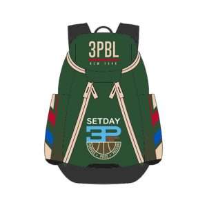 3PBL Green White Blue Red and Black Basketball Backpacks
