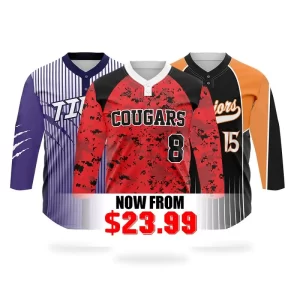 3/4 sleeve sublimated jersey