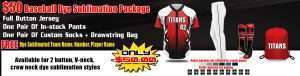 Baseball Dye Sublimation package $50