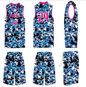 Female sublimated basketball uniform