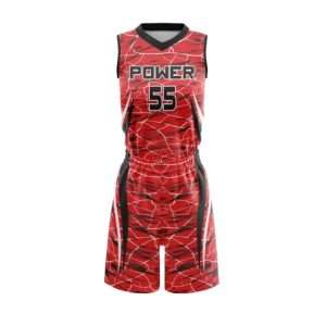 Female sublimated basketball uniform