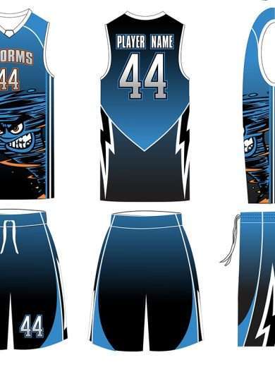 Female sublimated basketball uniform