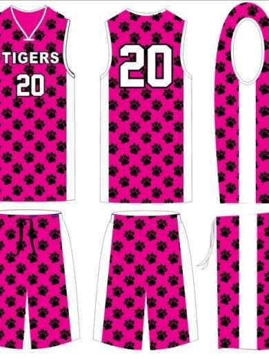 Female sublimated basketball uniform