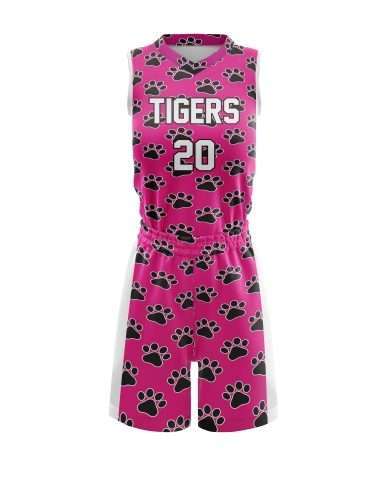 Female sublimated basketball uniform