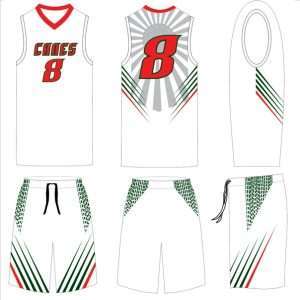 Female sublimated basketball uniform