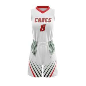 Female sublimated basketball uniform