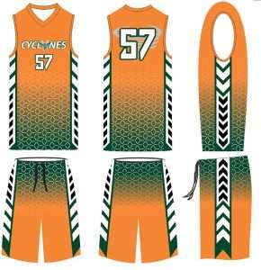 Female sublimated basketball uniform