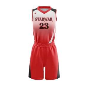 Female sublimated basketball uniform