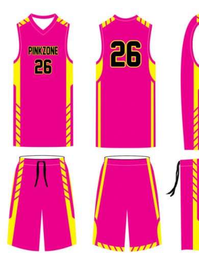 Pinkzone female tackle twill basketball uniform