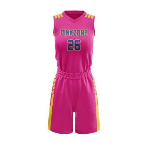 Pinkzone female tackle twill basketball uniform