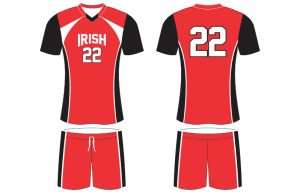 Red Black male volleyball uniform
