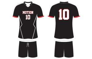 Black and red male volleyball uniform