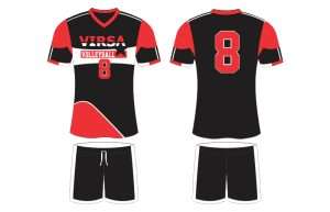 red white and black volleyball uniforms