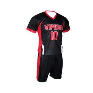 red and black male volleyball uniform